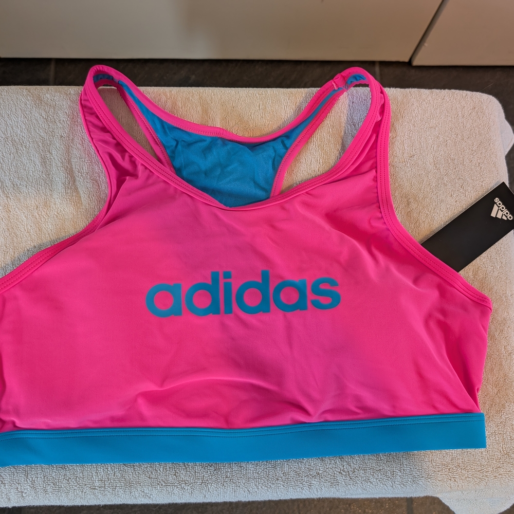 Adidas Pink and Blue Bikini Racerback